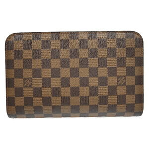 Louis Vuitton Damier Louis Bag Canvas Ebene Shoulder Saint Clutch Coated Brown